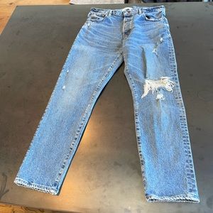 Moussy Odessa wide straight jeans. Blue denim. Size 29.